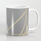 Gold and Gray Circles and Swirls Striped Abstract Pattern Coffee Mug Gallery Image 1