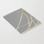 Gold and Gray Circles and Swirls Striped Abstract Pattern Notebook Gallery Image 2