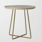 Gold and Gray Circles and Swirls Striped Abstract Pattern Side Table Gallery Image 1