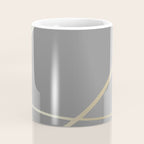 Gold and Gray Circles and Swirls Striped Abstract Pattern Coffee Mug Gallery Image 4