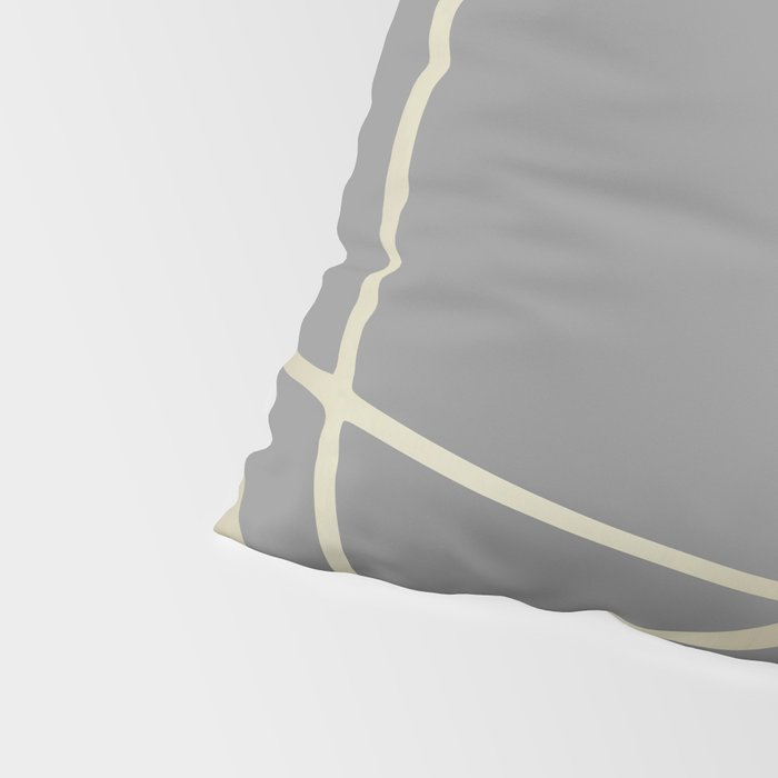 Gold and Gray Circles and Swirls Striped Abstract Pattern Pillow Sham Gallery Image 4