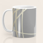 Gold and Gray Circles and Swirls Striped Abstract Pattern Coffee Mug Gallery Image 3