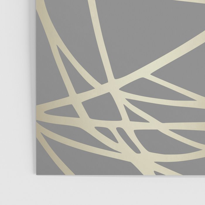 Gold and Gray Circles and Swirls Striped Abstract Pattern Poster Gallery Image 3