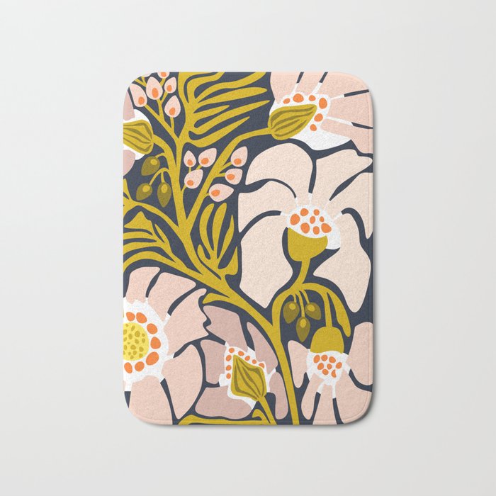 these flowers always fit - floral illustration Bath Mat Gallery Image 1