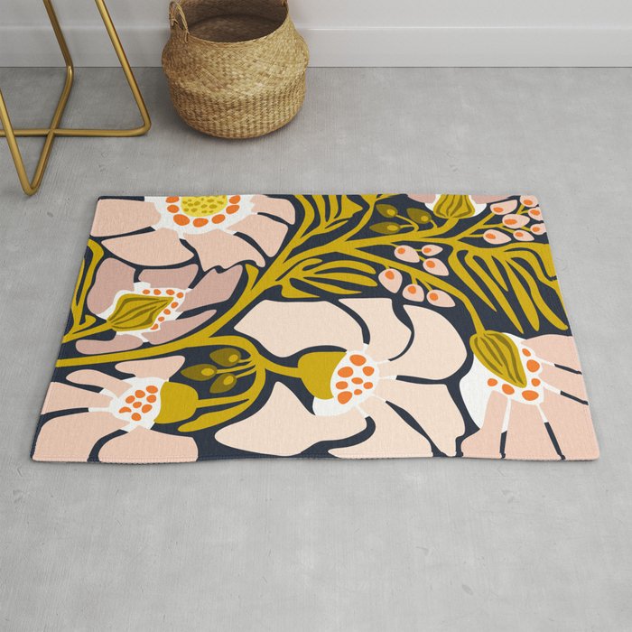 these flowers always fit - floral illustration Rug Gallery Image 1