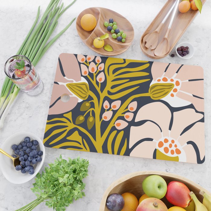 these flowers always fit - floral illustration Cutting Board Gallery Image 2