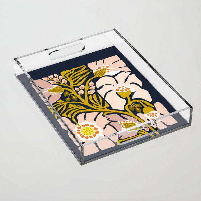these flowers always fit - floral illustration Acrylic Tray Gallery Image 1