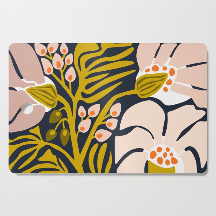these flowers always fit - floral illustration Cutting Board Gallery Image 1
