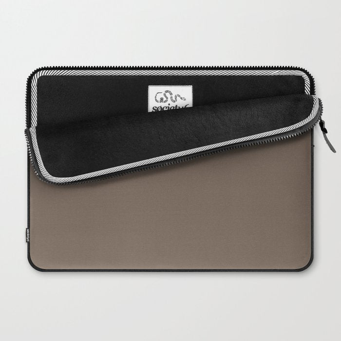 Truffle Brown Solid Color Laptop Sleeve Gallery Image 2