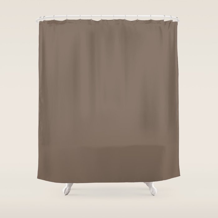 Truffle Brown Solid Color Shower Curtain Gallery Image 1