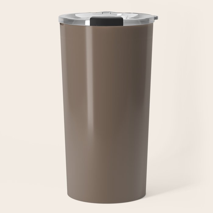 Truffle Brown Solid Color Travel Mug Gallery Image 1
