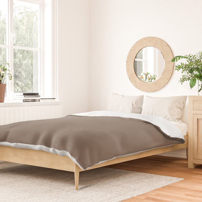 Truffle Brown Solid Color Duvet Cover Gallery Image 2