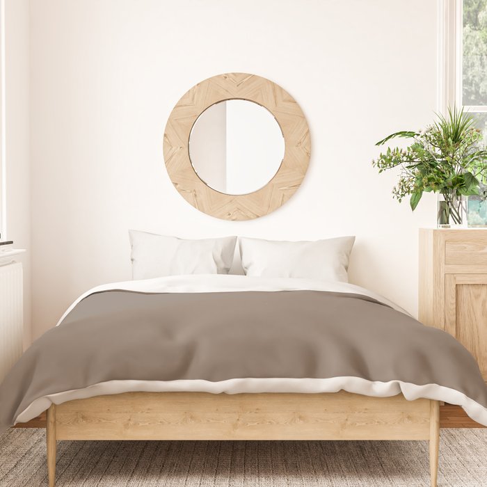 Truffle Brown Solid Color Duvet Cover Gallery Image 3
