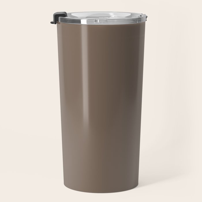 Truffle Brown Solid Color Travel Mug Gallery Image 3