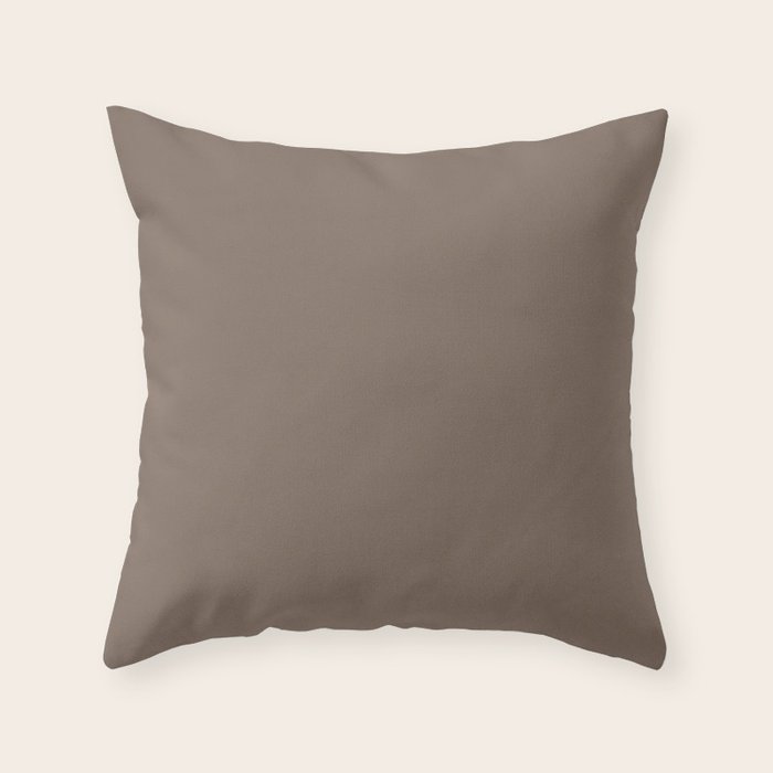 Truffle Brown Solid Color Throw Pillow Gallery Image 6
