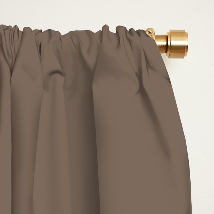 Truffle Brown Solid Color Window Curtain Gallery Image 2