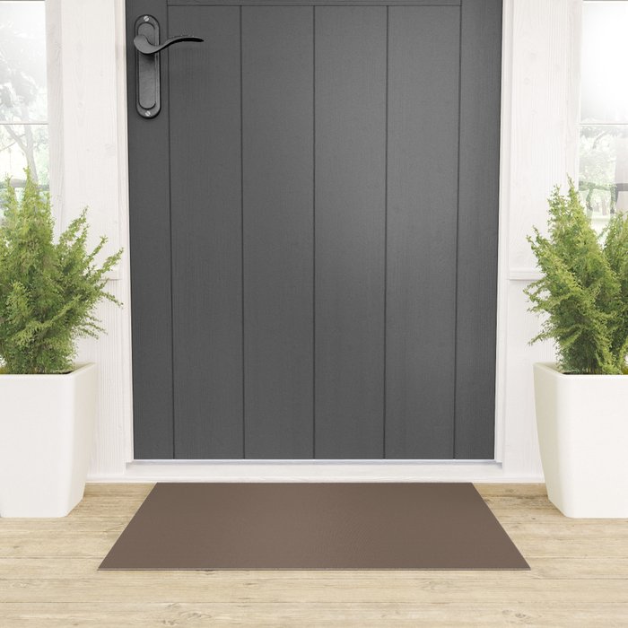 Truffle Brown Solid Color Welcome Mat Gallery Image 3
