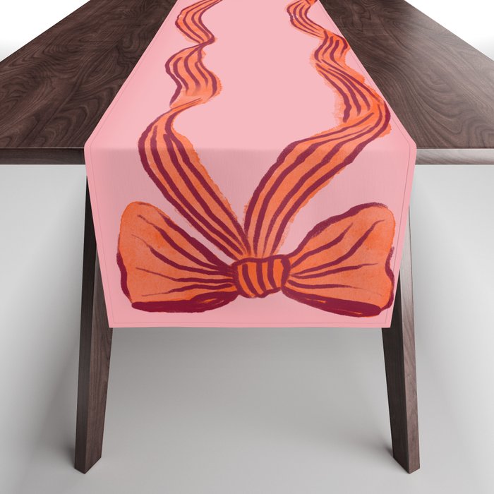 Elegant red bow table runner Table Runner Gallery Image 1