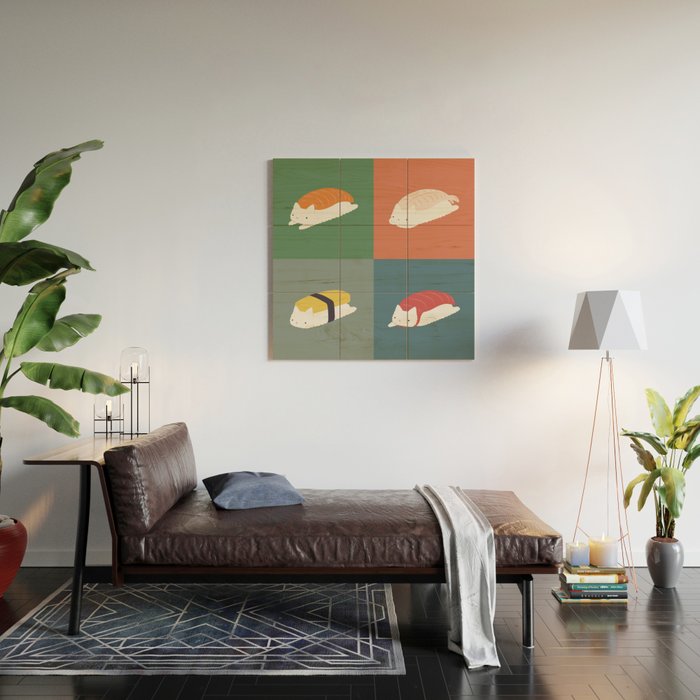 Sushi Cat 2x2 Wood Wall Art Gallery Image 2