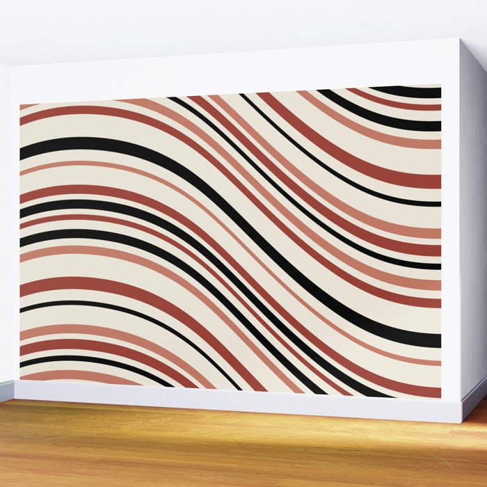 Wavy Stripes XI - Neutral Pink Wall Mural Gallery Image 2