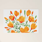 Watercolor California poppies Welcome Mat Gallery Image 1