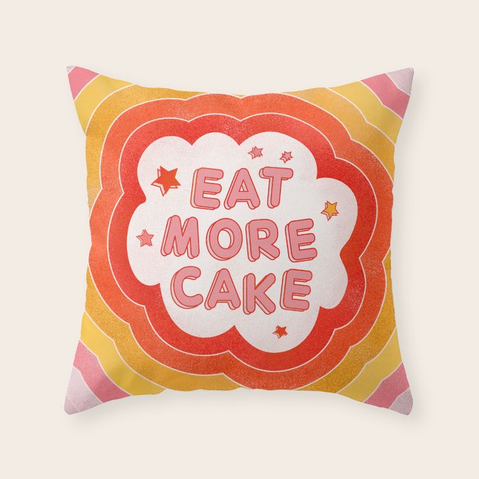 EAT MORE CAKE Throw Pillow Gallery Image 1