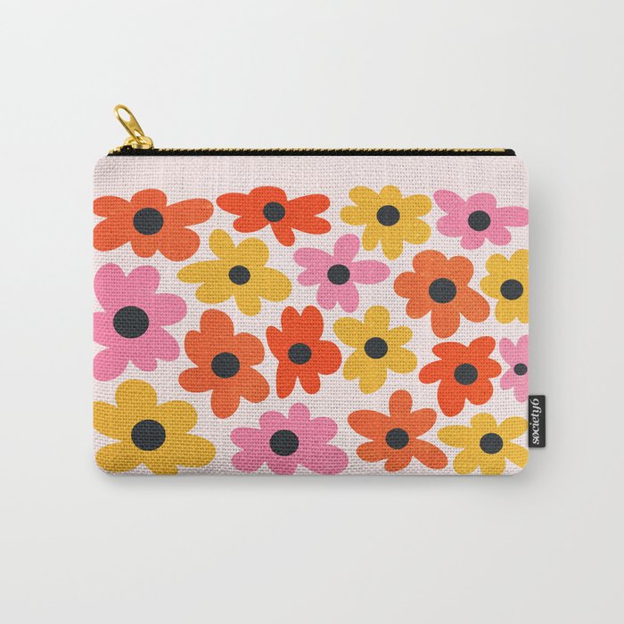 Retro Flowers: Pastel Edition Carry All Pouch Gallery Image 1