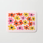 Retro Flowers: Pastel Edition Bath Mat Gallery Image 1