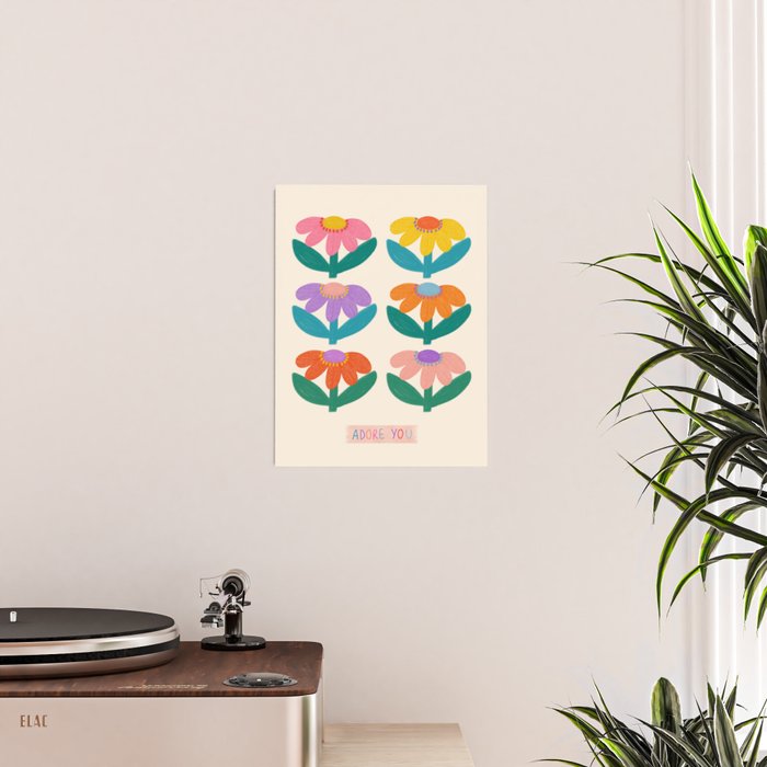 Retro Fun Flower - Adore You  Poster Gallery Image 2