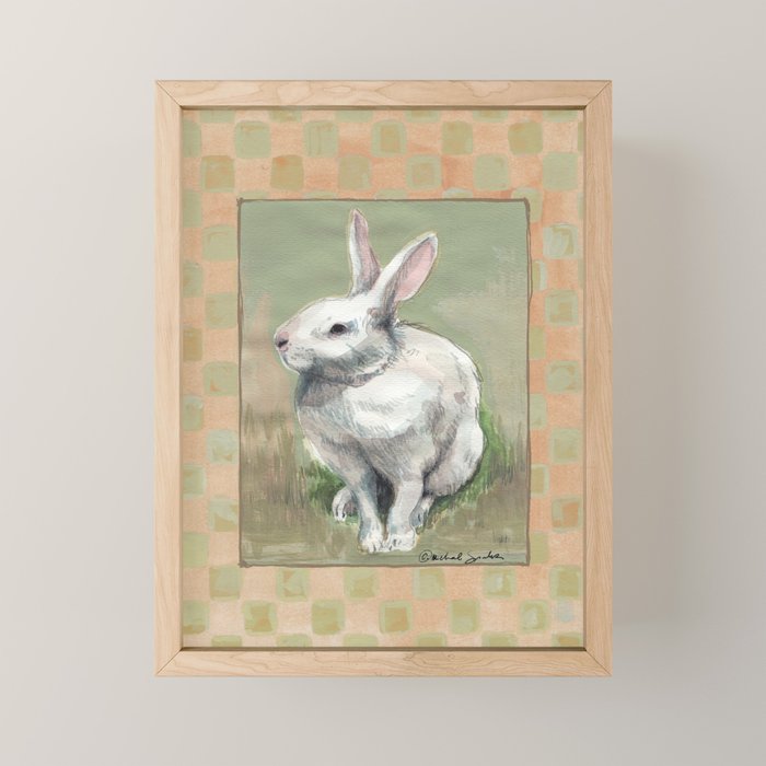 White Rabbit Traditional Mini Art Print Gallery Image 1
