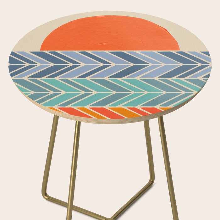 Retro Sunset - Blue & Orange Side Table Gallery Image 2