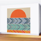 Retro Sunset - Blue & Orange Wall Mural Gallery Image 2