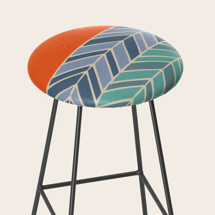 Retro Sunset - Blue & Orange Stool Gallery Image 2