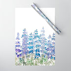 blue and purple lupin flowers horizontal  Wrapping Paper Gallery Image 1