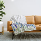 blue and purple lupin flowers horizontal  Throw Blanket Gallery Image 1