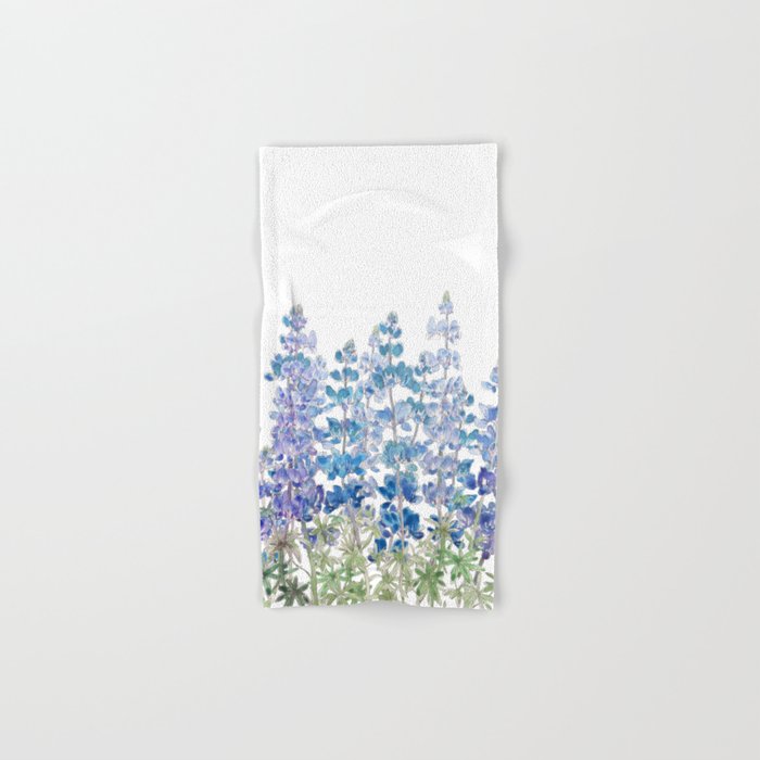 blue and purple lupin flowers horizontal  Bath Towel Gallery Image 1