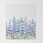 blue and purple lupin flowers horizontal  Throw Blanket Gallery Image 2