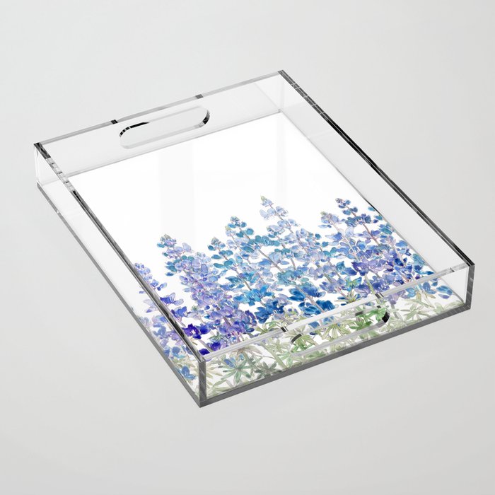 blue and purple lupin flowers horizontal  Acrylic Tray Gallery Image 1
