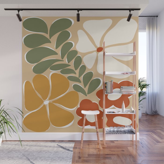 70s boho botanical flowers   Wall Mural Gallery Image 1