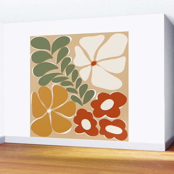 70s boho botanical flowers   Wall Mural Gallery Image 2