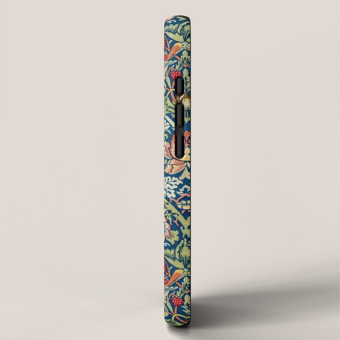 William Morris  Strawberry Thief Special edition 2023 restored with artificial intelligence iPhone Case Gallery Image 2