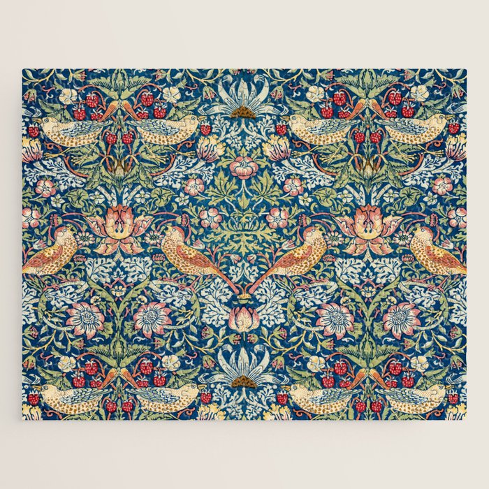 William Morris  Strawberry Thief Special edition 2023 restored with artificial intelligence Jigsaw Puzzle Gallery Image 1