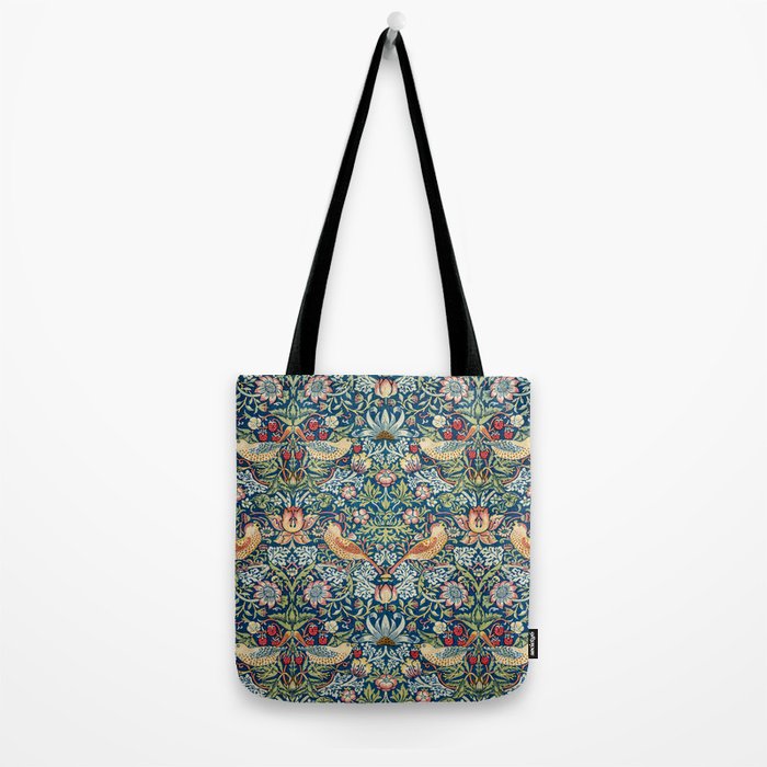 William Morris  Strawberry Thief Special edition 2023 restored with artificial intelligence Tote Bag Gallery Image 2
