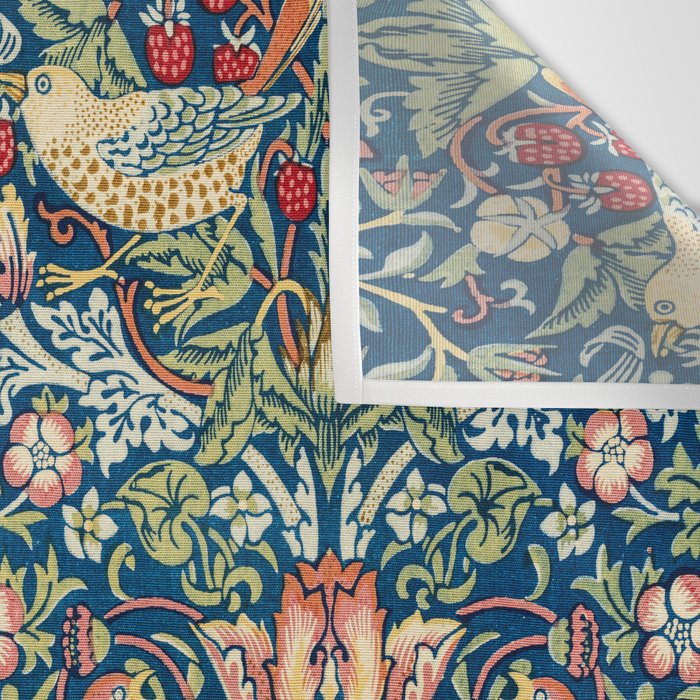 William Morris  Strawberry Thief Special edition 2023 restored with artificial intelligence Wall Tapestry Gallery Image 3