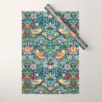 William Morris  Strawberry Thief Special edition 2023 restored with artificial intelligence Wrapping Paper Gallery Image 1