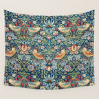 William Morris  Strawberry Thief Special edition 2023 restored with artificial intelligence Wall Tapestry Gallery Image 4