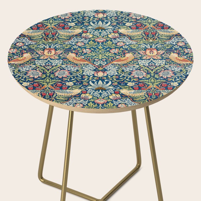 William Morris  Strawberry Thief Special edition 2023 restored with artificial intelligence Side Table Gallery Image 2