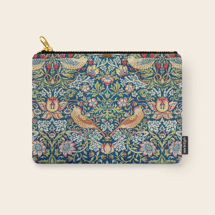 William Morris  Strawberry Thief Special edition 2023 restored with artificial intelligence Carry All Pouch Gallery Image 1
