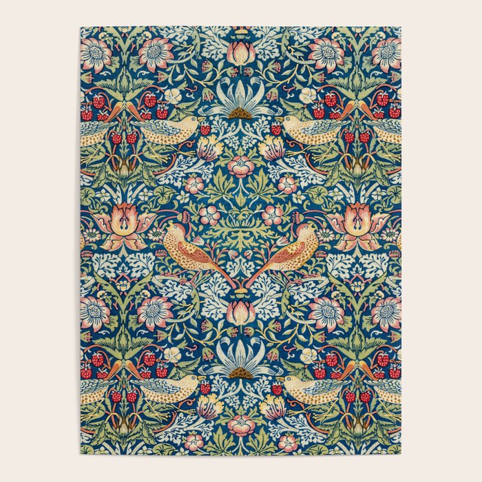 William Morris  Strawberry Thief Special edition 2023 restored with artificial intelligence Poster Gallery Image 4
