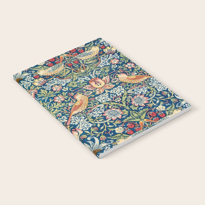 William Morris  Strawberry Thief Special edition 2023 restored with artificial intelligence Notebook Gallery Image 2